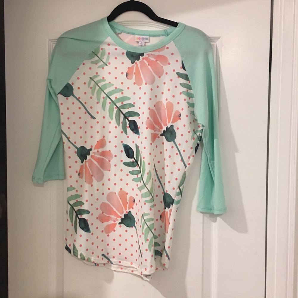 Floral Mint/Peach Randy Baseball Tee NWOT